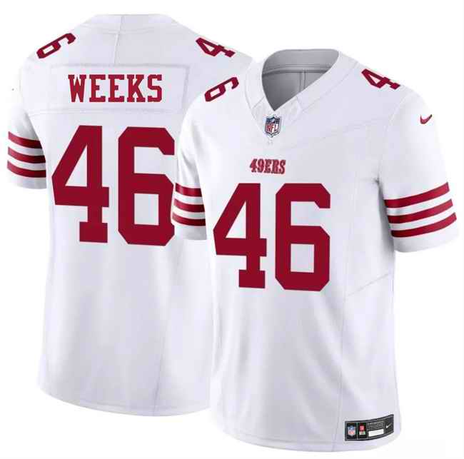 Men's San Francisco 49ers #46 Jon Weeks White 2025 F.U.S.E. Vapor Untouchable Limited Stitched Football Jersey